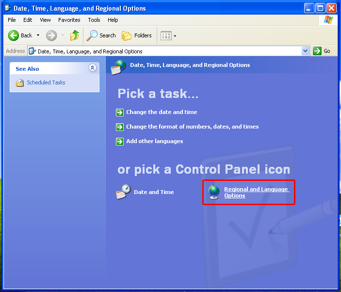 how to change arabic to english in windows xp